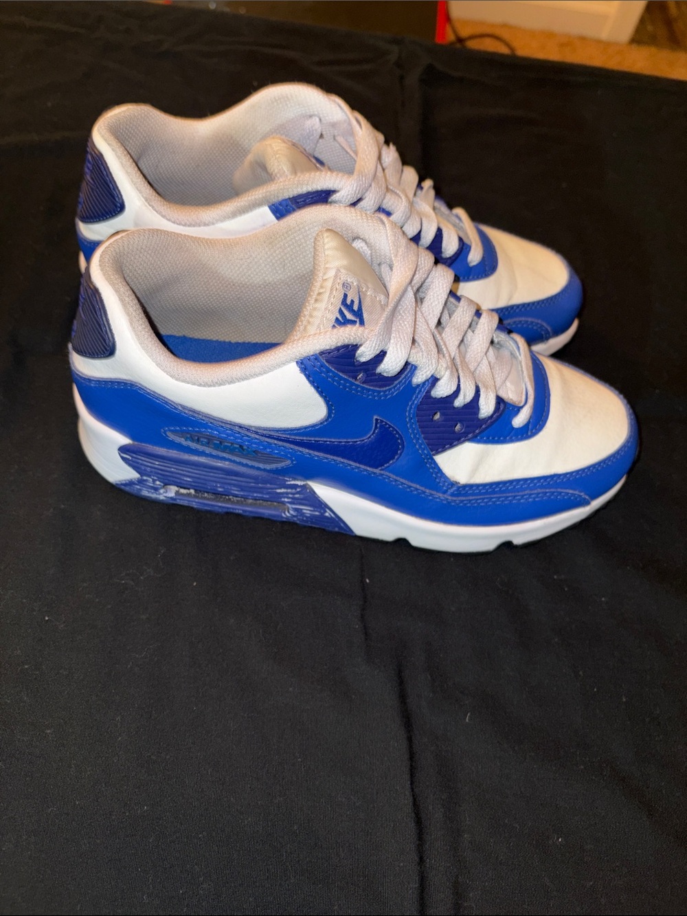 Nike Airmax 90 Kids Royal Blue and White Low-Top Sneakers